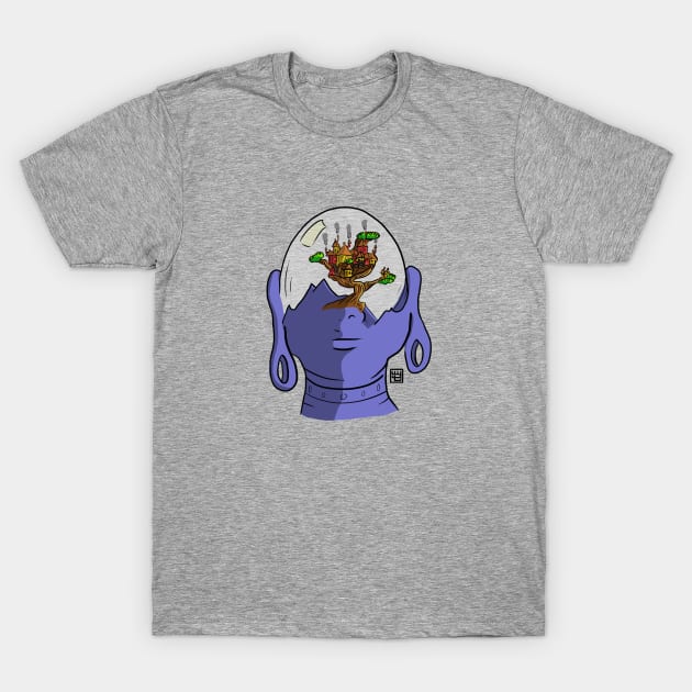 Buddha Glass Treehouse Head T-Shirt by Warm Your Toes